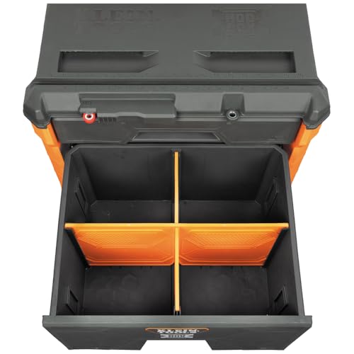 Klein Tools 54801MB MODbox Rolling Drawer Tool Box, Heavy-Duty Double Drawer Tool Organizer, Deep Stackable Set
