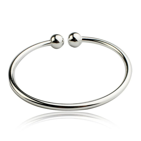 Abiotp 925 Sterling Silver Cuff Bangle Bracelets Adjustable Silver Bracelets for Women Fashion Simple Bangles Mom Wife Mothers Day Valentine Christmas Day Gift