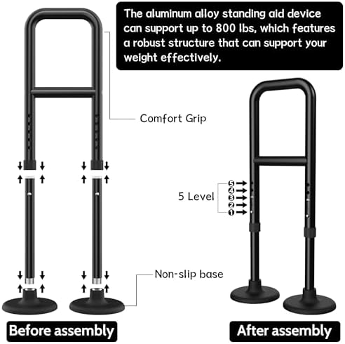 Standing Aid from Floor, Portable Standing Up Assistance for Seniors, Sturdy, Stable, Adjustable Tool - Help a Person Stand