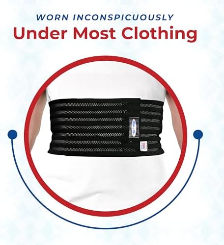 ITA-MED Breathable Elastic Rib Brace for Men, Ideal Compression Support Wrap/Belt for Broken, Cracked, Dislocated & Fractured Ribs, Made in USA (Black, Medium)
