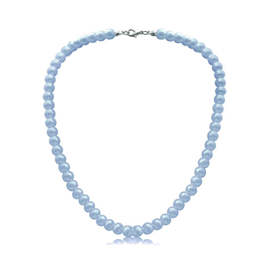 8mm Pearl Choker Necklace Multicolor 1920s Dainty Beads Necklace Costume Prom Party Statement Jewelry for Women-sky