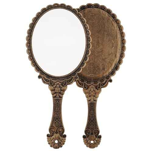 XPXKJ Hand Mirror Vintage Handheld Mirror with Handle Vanity Makeup Mirror Travel Mirrors