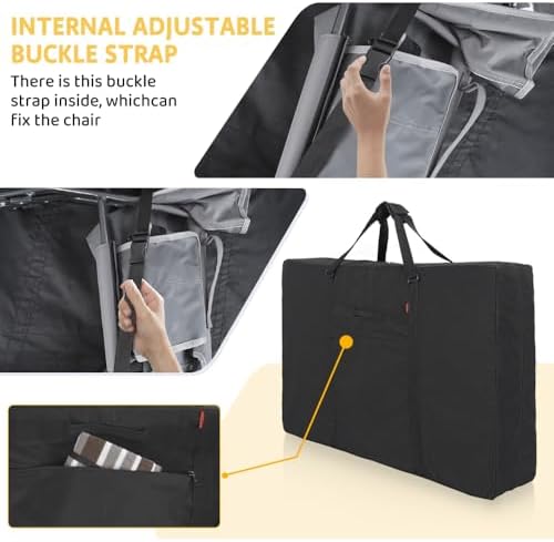 Heavy Duty Folding Chair Storage Bag - Zero Gravity Chair Cover, Extra Large Carrying Case for Beach Chair Camping Chair Folding Walker/Wheelchair