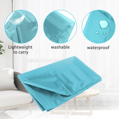 Sky Blue Tubular Slide Sheet for Patient Transfer ，Washable & Reusable Draw Sheets, Sliding Board Suitable for Cars, Vehicles, Wheelchairs, Hospitals, Bed Transfers, Nursing Home Care，53" x 28"