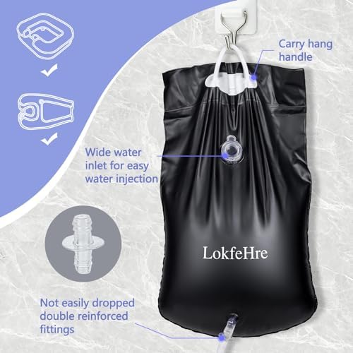 Bedside Shower Water Bag - 2.5 GL Portable Water Shower Bag For Hair Washing In Bed. Use with Inflatable Shampoo Basin, Inflatable Hair Washing Basin, Inflatable Bathtub For Elderly