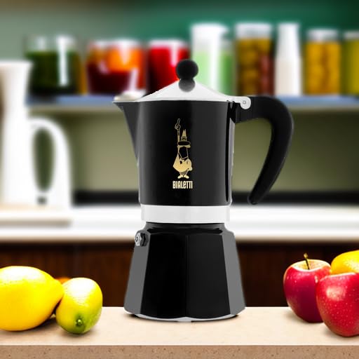 Bialetti Limited Edition Caffe Mercanti Black Oro 6 Cups - Italian Stovetop Moka Pot