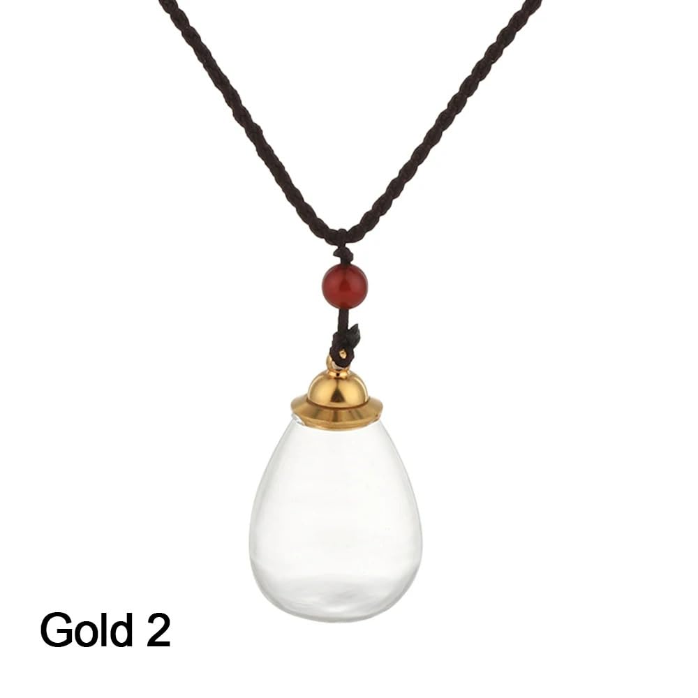 925 Sterling Silver Blood Vial Necklace For Women and Men - Glass Pendant Perfume Bottle - Water Container Jar Necklaces For Liquid Oil Diffuser Jewelry