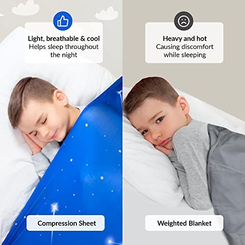 ODOXIA Sensory Compression Blanket | Spandex Bed Sheet for Kids & Adults | Deep Relaxing Feeling | Star Theme | Breathable & Stretchable | Full