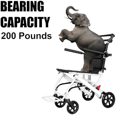 Wheelchairs for Adults Lightweight Portable Wheelchairs Folding for Traveling Ergonomc Design with Adjustable Safety Strap Carbon Steel Frame PU Wheels for Smooth Rid A