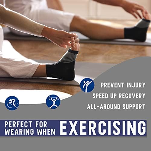 Compression Socks for Women & Men Open Toe (3 Pairs), Ankle Brace Compression Sleeve with Neuropathy, Foot Compression sleeve for Swelling, Pain & Plantar Fasciitis Relief (Black, S)