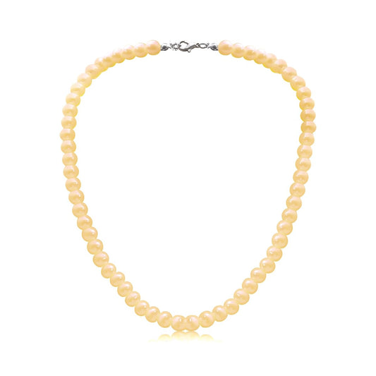 8mm Pearl Choker Necklace Multicolor 1920s Dainty Beads Necklace Costume Prom Party Statement Jewelry for Women-yellow