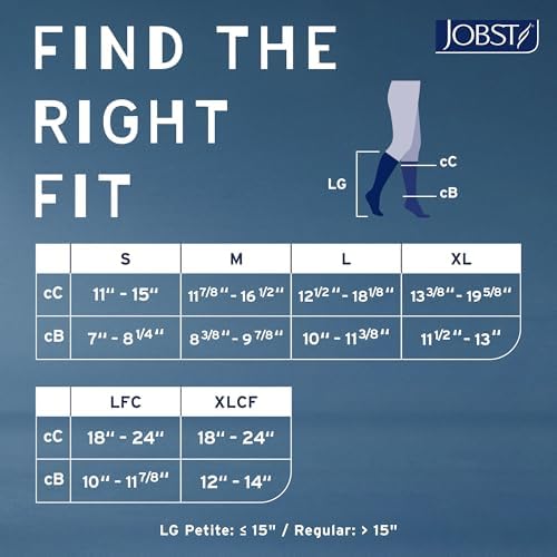 JOBST Relief 30-40 mmHg Compression Stockings, Knee High, Open Toe, X-Large Full Calf, Beige