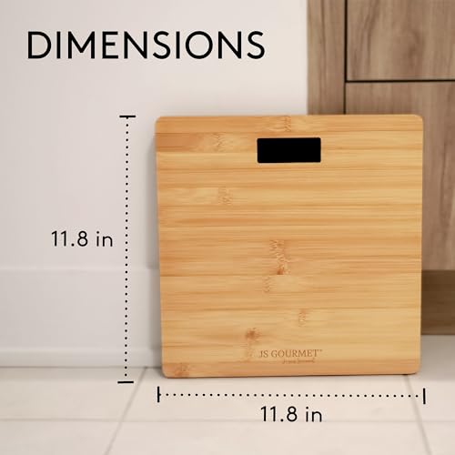 Wooden Bamboo Bathroom Body Weight Scale with Digital LCD Display, Maximum Capacity of 396 lbs, Adding a Stylish & Modern Touch to Your Toilet