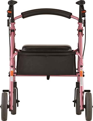 NOVA Medical Products Zoom Rollator Walker with 20” Seat Height, 20 Inch, Pink