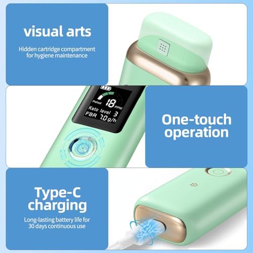 Upgraded Breath Ketone Meter Professional Ketone Breath Analyzer Accuracy Ketosis Breath Tester Breath Ketosis Meter for Keto Lifestyle & Fitness Trace