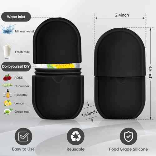 Ice Roller for Face and Eye, Ice Face Roller, Ice Roller Skin Care Tools Gifts for Women , Silicone Ice Mold for Beauty(Black)