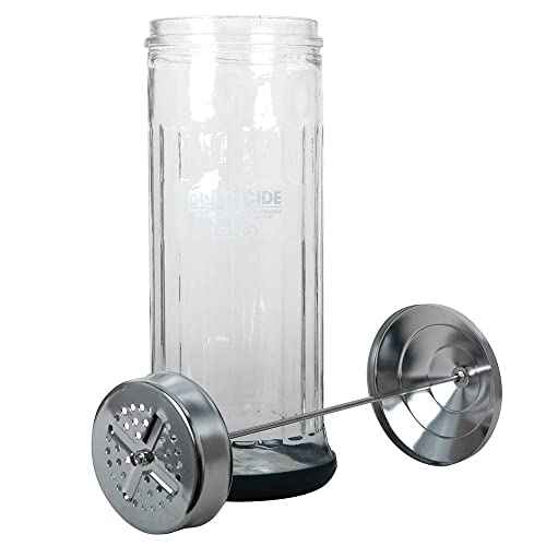 ForPro Multi-Cide Tall Glass Jar, for All Hairstyling Tools Including Brushes, Combs & Shears, 37 oz