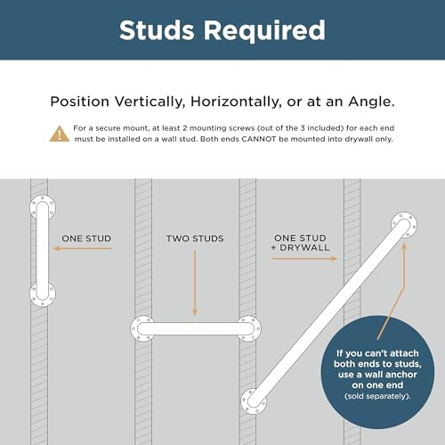 Franklin Brass Voisin (1-Pack) 18' ADA Grab Bar Bathtub Handle Safety Grip in Bright Stainless Steel 1-1/4' diameter Wall Mount Shower Handicap VOI5918-BS