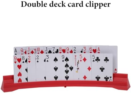 4 Pack Card Holders for Playing Cards,Double Layered Stackable Storage Game Card Tray for Arthritis Patients -Playing Card Rack for Kids Adults Seniors(4 Colors)