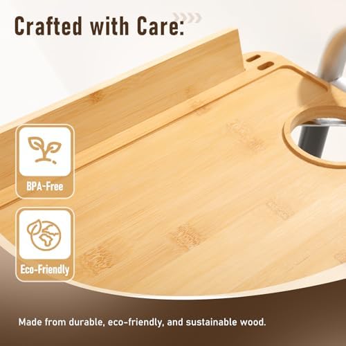 Detachable Tray for Walkers for Seniors with Cup Holder - [Freely Adjustable in All Directions] - Bamboo Mobility Table Fits Most Standard Folding Walkers, Removable & Easy Assembly