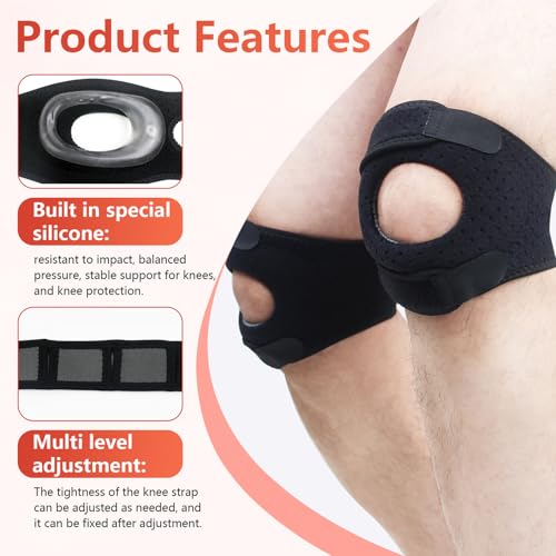 Knee Brace for Women Men,Patellar Pad Realign Knee Joint While You Move, Adjustable Tendon Support Sleeve Braces for Meniscus,Osteoarthritis, Orthopedic, Knee Support for Athletes (Gray-2 Pack)