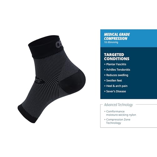 OS1st FS6 Plantar Fasciitis Foot Sleeve for Plantar Fasciitis Pain, Heel and Arch Pain, and Arch Support (XX-Large)