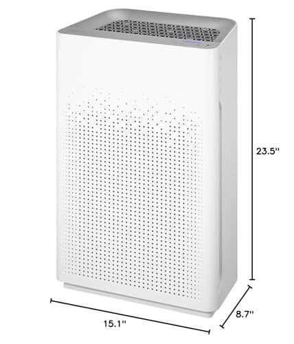 WINIX AM90 Air Purifier for Home Large Room Up to 1740 Ft² in 1 Hr With Air Quality Monitor, True HEPA, Carbon Filter and Auto Mode, Captures Pet Allergies, Smoke, Dust