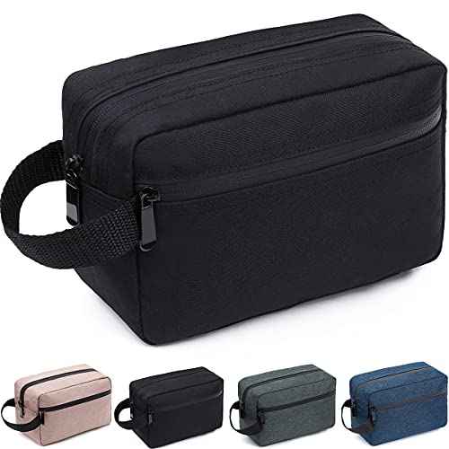 Travel Toiletry Bag for Women and Men, Water-resistant Shaving Bag for Toiletries Accessories, Foldable Storage Bags with Divider and Handle for Cosmetics Toiletries Brushes Tools