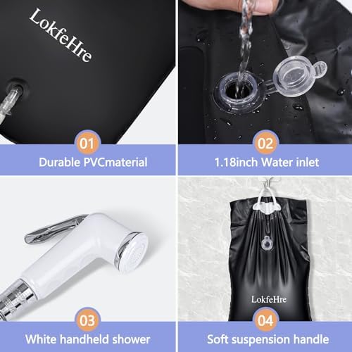 Bedside Shower Water Bag - 2.5 GL Portable Water Shower Bag For Hair Washing In Bed. Use with Inflatable Shampoo Basin, Inflatable Hair Washing Basin, Inflatable Bathtub For Elderly