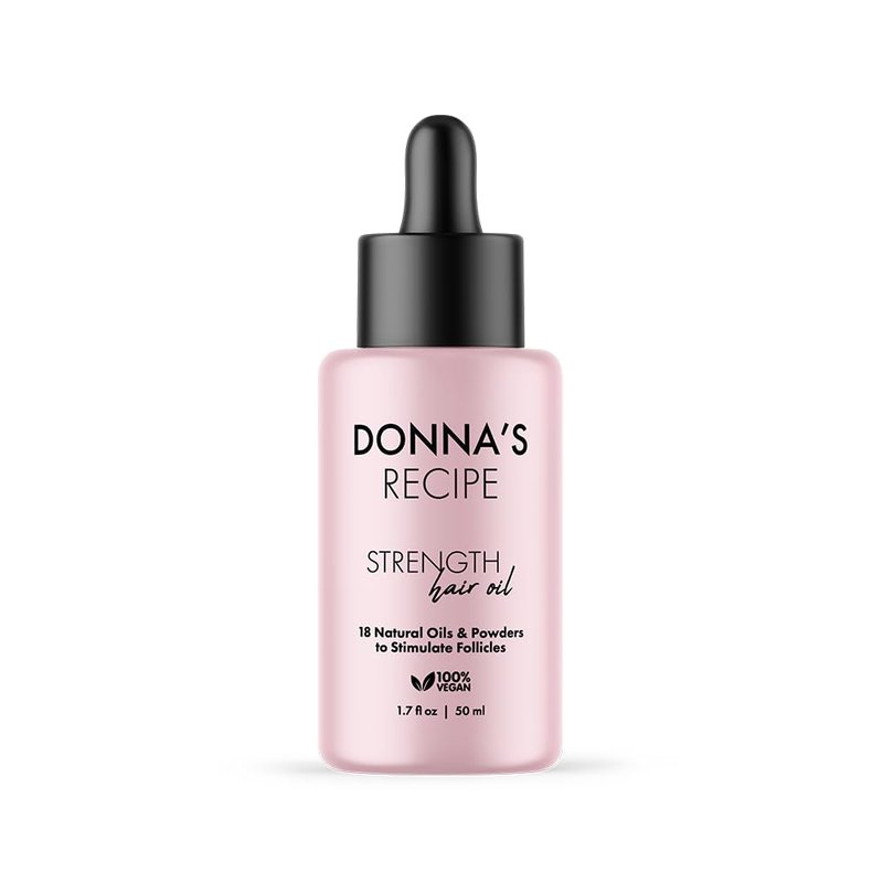 Donna's Recipe by Tabitha Brown Strength Hair Oil | 18-Natural-Oil & Powder Blend, Lightweight, Fast-Absorbing Scalp Treatment to Relieve Dryness & Build-Up, Strengthen & Nourish Hair (1.7 oz)