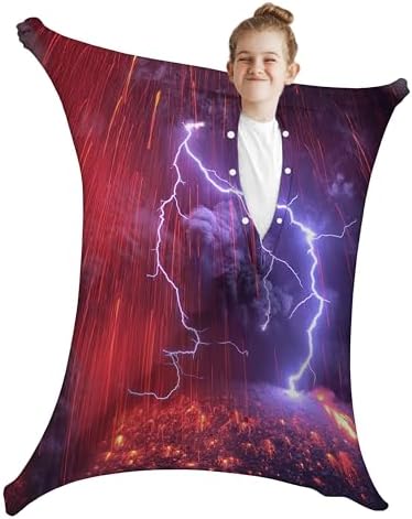 Lightning Over Volcano Sensory Socks - Autistic Sensory Body Sock for Kids - ADHD and Improve Sensory Processing Sox (Large)