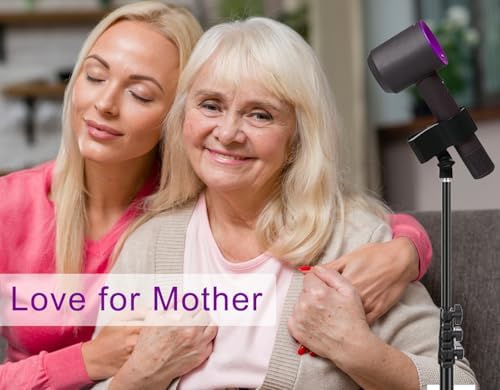 Hair Dryer Stand Black 20-63 Inch Adjustable Blow Dryer Holder with Tripod and Universal Clip, Easy to Use, Hands Free Relieve Wrist Pain, Shoulder Periarthritis etc