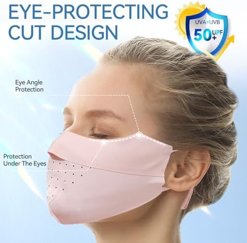 UV Face Mask Sun Protective UPF 50+ Ice Silk Washable Reusable Face Cover Elastic Breathable Golf Sports Face Mask