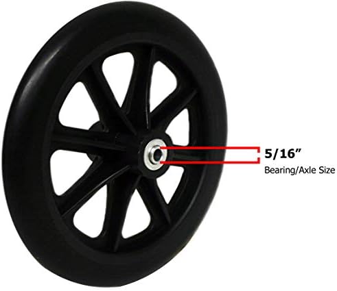 8" x 1" Heavy Duty Front Wheelchair Wheel (Each), 5/16" (8 mm) Bearing, 2-3/8" (60 mm) Hub Width, Fits Most Medline, Drive, Invacare, E&J, Guardian, Tuffcare, ALCO and Other Manual Wheelchairs