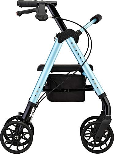 NOVA Medical Products Lightweight & Foldable Star 8 Rollator Walker, Diamond Sky Blue, Standard, 1 Count