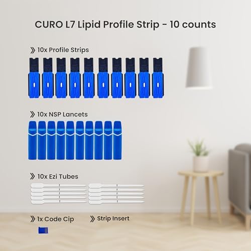 SOMMET CURO L7 Cholesterol Multi Test Strips TC, TG, HDL & LDL - Included 10 Strips (Device NOT Included)