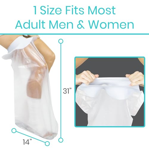 Vive Cast Cover for Shower Leg - Waterproof, Patented Seal - Adult Cover Bag for Showering After Surgery - Also for Broken Foot, Ankle, Knee, Toe, Bandages, Wounds, Baths - Watertight & Submersible