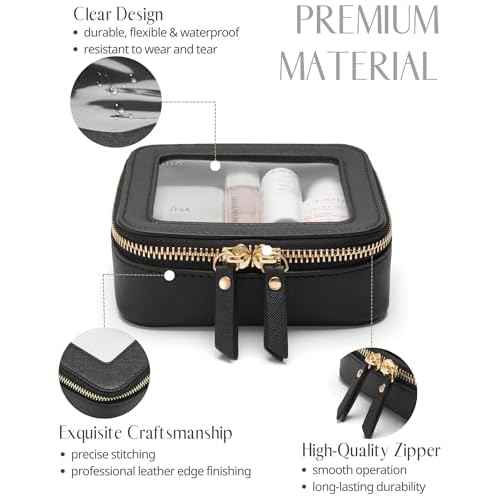 Popvibe Clear Makeup Bag Travel Cosmetic Case Transparent Toiletry Bag with Zipper, Portable Make Up Organizer Traveling Compact Car Bag for Essentials