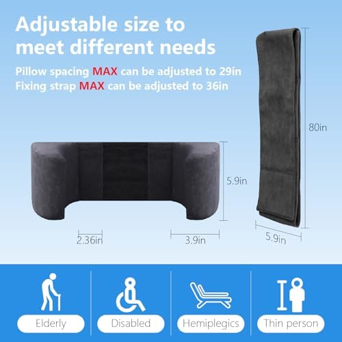 Lateral Support for Wheelchair Lateral Support Cushion with Adjustable Side Panels for Wheelchairs,Wheelchair Stabilizer Attachment Chair Side Pads,Lateral Foam Wedge for Elderly (Black)