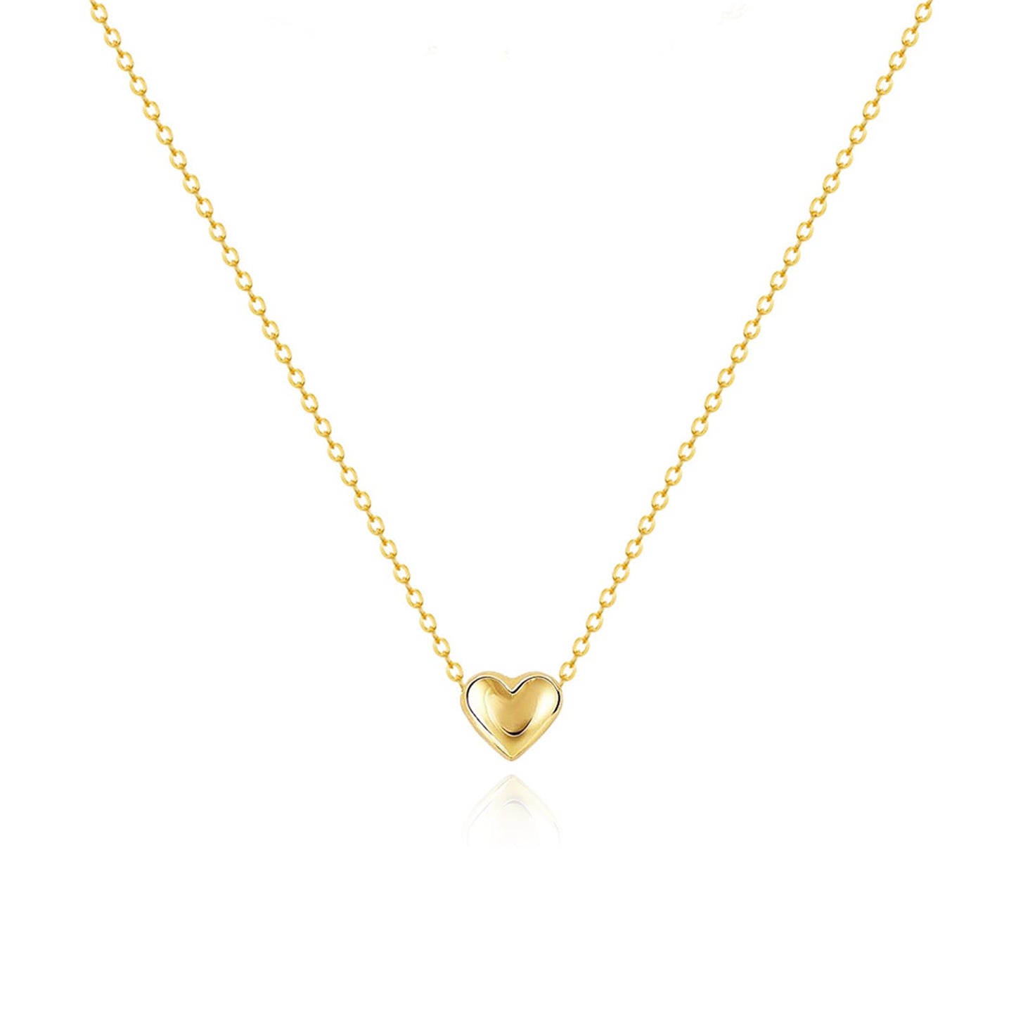 Zeffy Gold Heart Necklace Small Puffy Necklaces Trendy Dainty Tiny Heart Choker Necklaces Dainty Simple Gold Jewelry Christmas Gifts