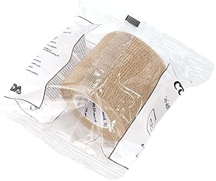 Self Adherent Cohesive Bandage 2"x5 Yards First Aid Bandages Stretch Sport Athletic Wrap Vet Tape for Wrist Ankle Sprain and Swelling,Skin(12 Rolls