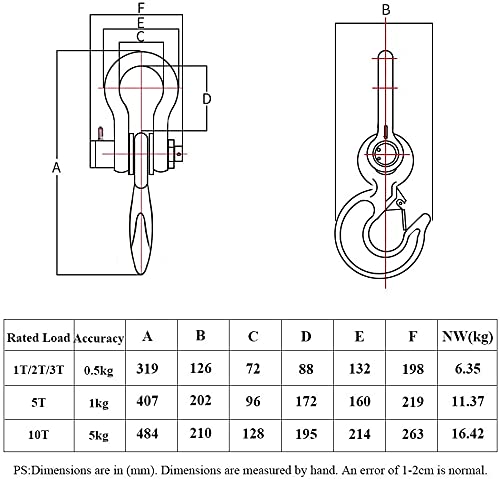 5T Wireless Crane Scale Heavy Duty Digital Hanging Scale 11000lb / 5000kg with Remote Control