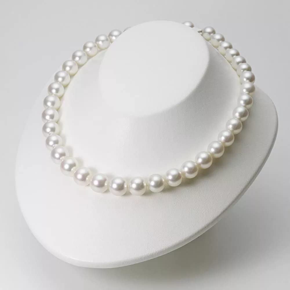HUWODY Round White Simulated Shell Pearl Necklace Strand Pearl Choker Necklace Jewelry for Women 12mm 22inch