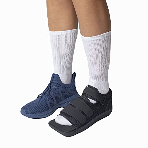 Brace Direct Square Toe Deluxe Post Op Shoe - Orthopedic Recovery Support for Broken Foot, Stress Fracture, Bunion, Hammer Toe, Diabetic Ulcer & Post-Surgery Healing Size XS – Men 4-5.5 / Women