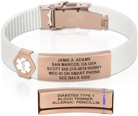 Divoti Custom Engraved Medical Alert ID Bracelet – Dual-Sided Laser Etching, Silicone Wristband, Stainless Steel Security Clasp – Adjustable & Trim-to-Fit – Emergency Medical Info Band for Men & Women