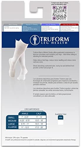 Truform Men's 15-20 mmHg Knee High Cushioned Athletic Support Compression Socks, Brown, X-Large (Pack of 2)