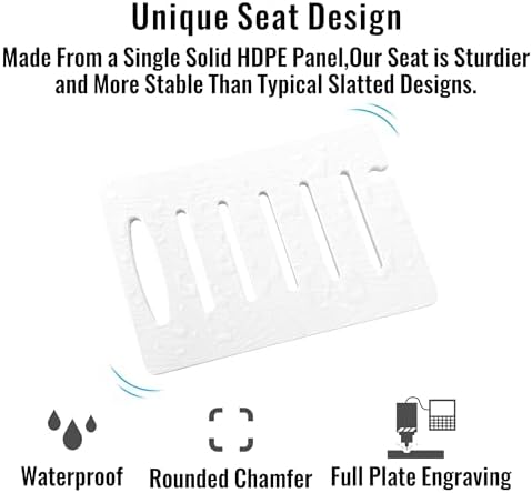 HDPE Waterproof Shower Bench,Shower Seats for Adults Shaving Legs,Shower Stool for Inside Shower 300 Lbs Capacity White