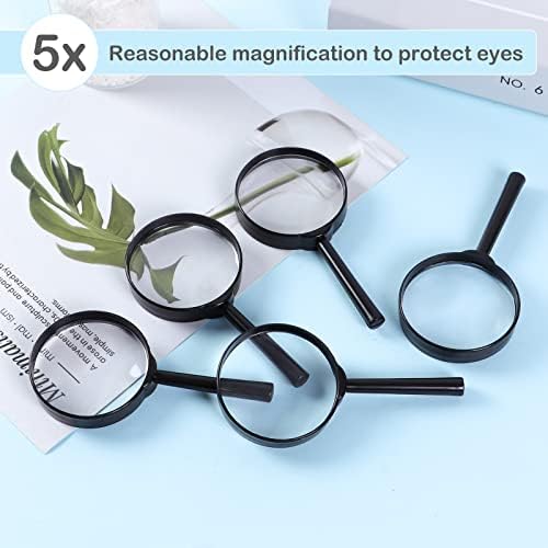 32Pcs Magnifying Glass for Kids, Hand Lens Portable Magnifying Glasses for Science Class, Outdoor Activities, Party, Reading (Black)