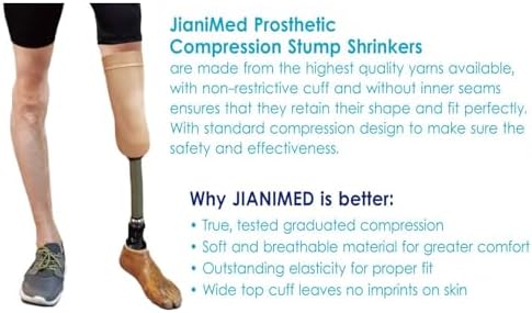 Prosthetic Stump Shrinkers – Below Knee, 40cm, Compression, Amputee Socks, 20-30, Daily use, Taiwan Excellence 4XL