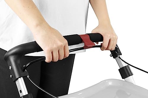 KMINA PRO - Narrow Walkers for Small Spaces, Folding Walker with Wheels and Brakes, Seniors, Blue